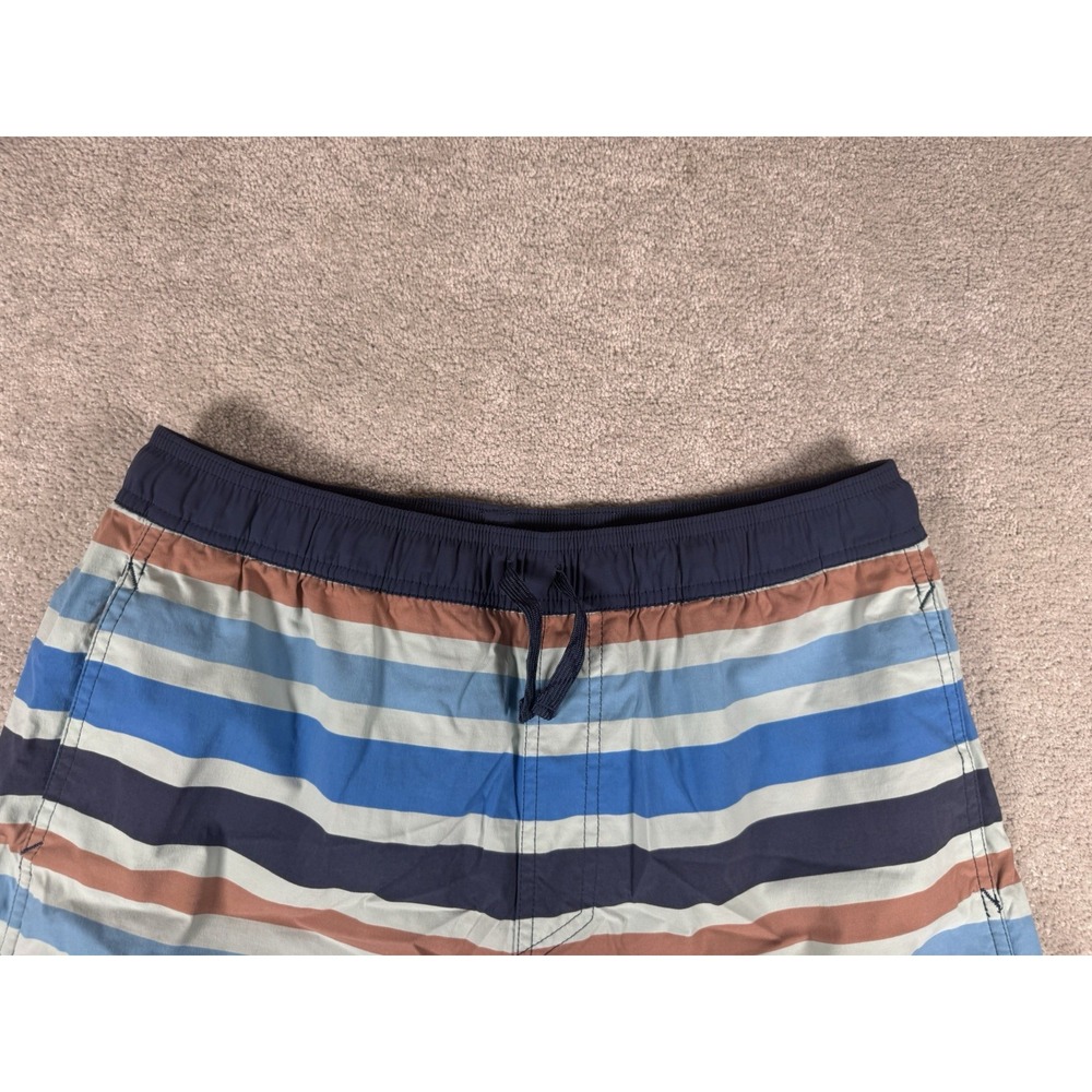 Patagonia Wavefarer Volley Shorts‎ Men L Blue White Orange Stripe Stretch - Picture 3 of 8